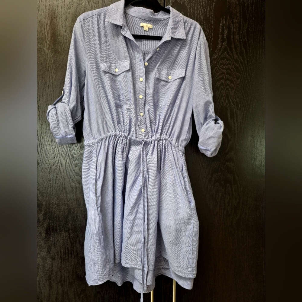 GAP Blue Button-Up Shirt Dress Sz Large